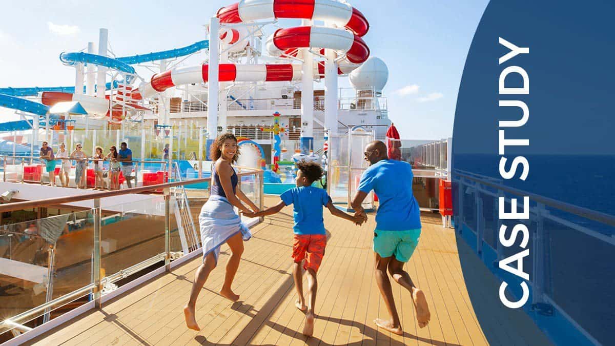 Travellers enjoying a cruise they booked through a microsite developed by arrivia that highlighted the cruise provider’s new value-oriented offerings