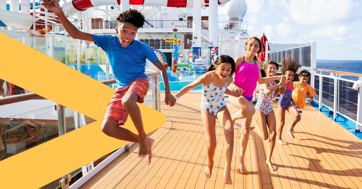 View of kids enjoying a cruise booked through white label travel solutions.