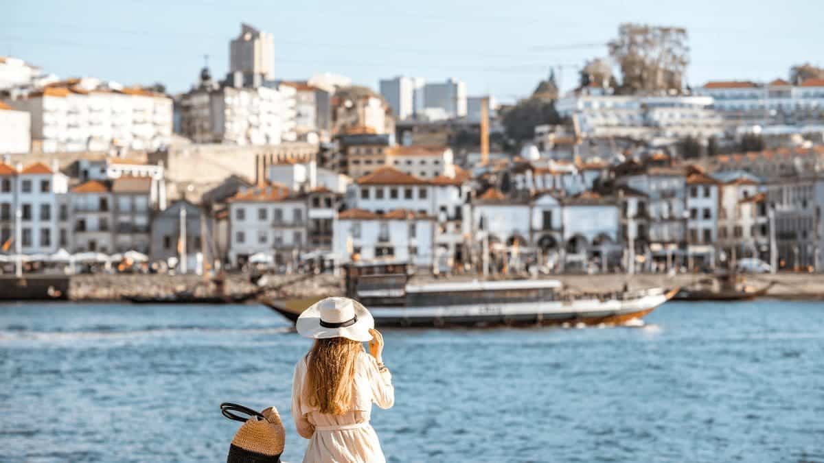 Woman Traveling in Porto City.