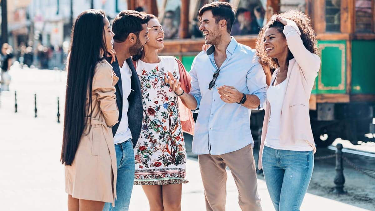 Group of friends traveling together using points from a paid loyalty program.