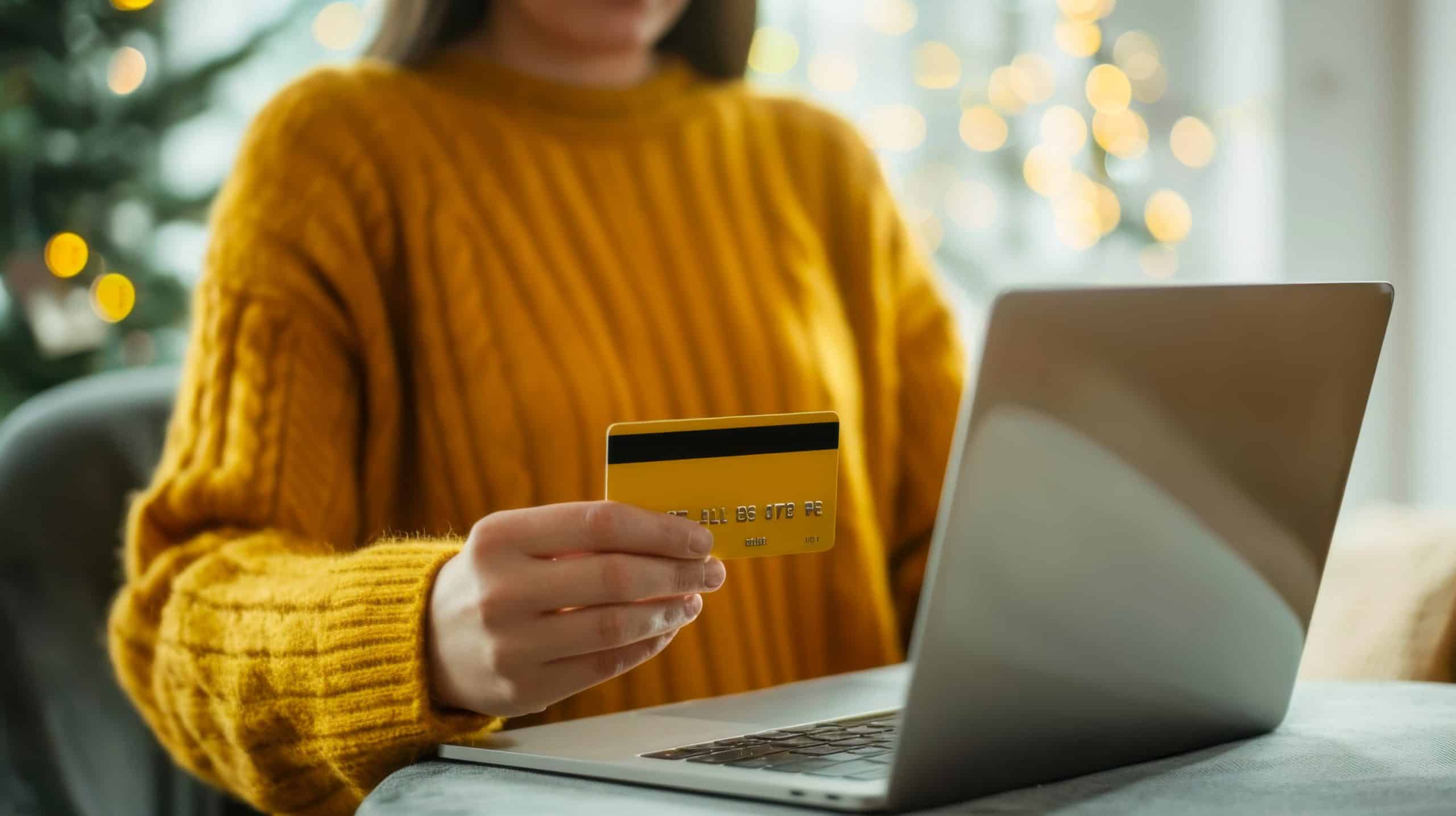 Customer on computer cashing in travel points to make a purchase