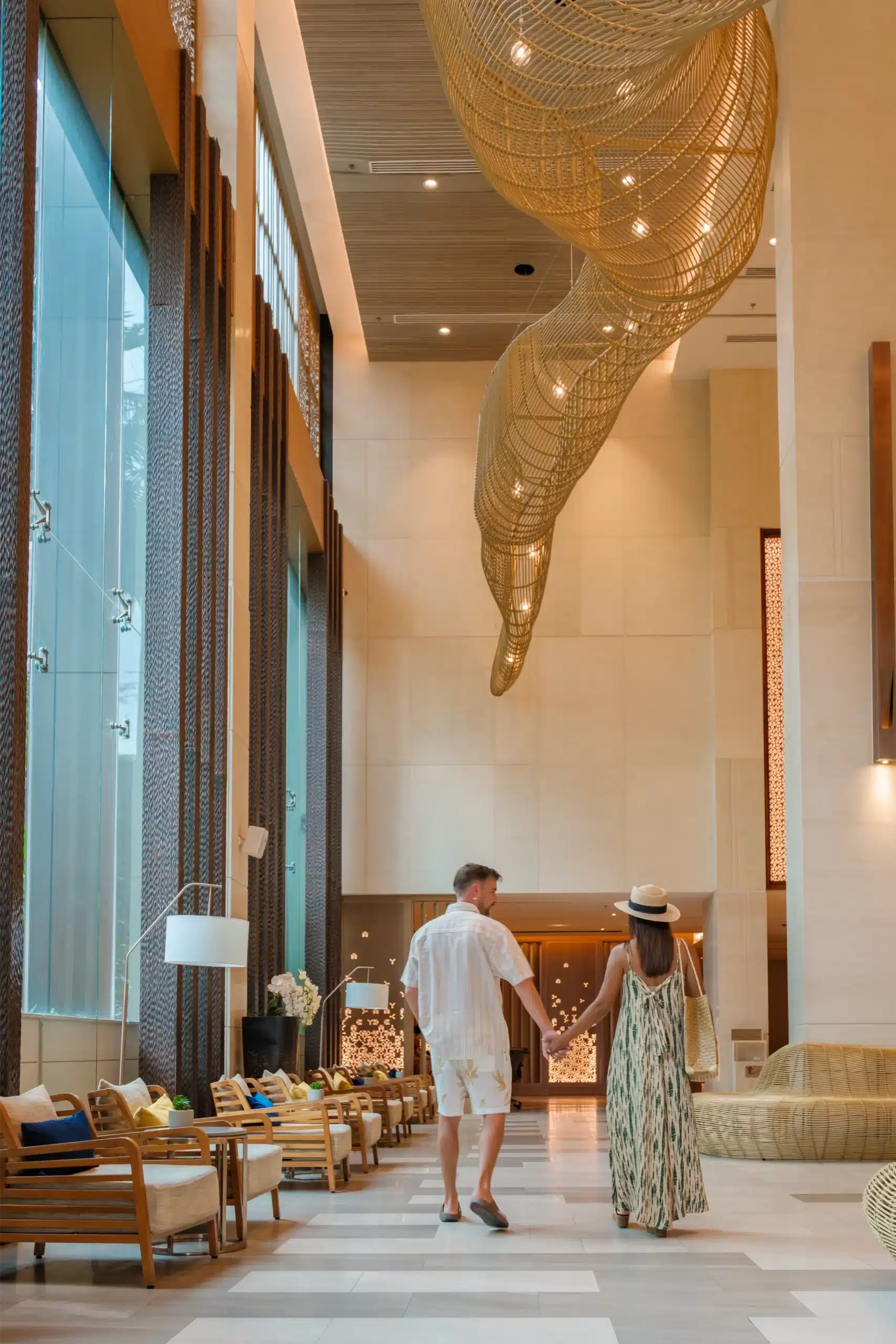 couple walking on cruise ship